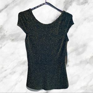 XOXO gold peplum shirt